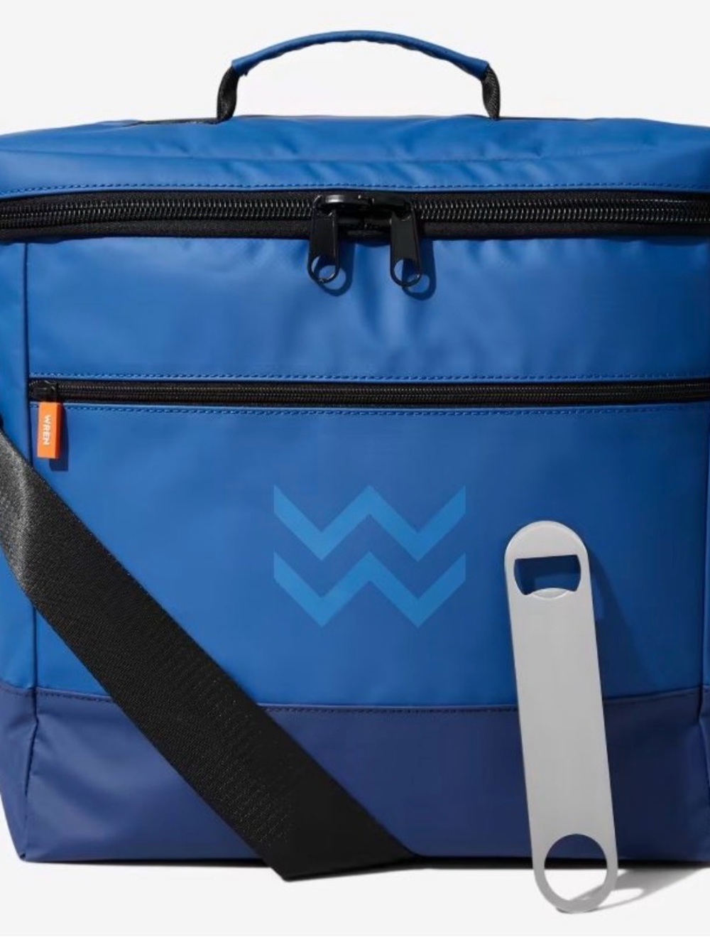 Wren Blue Insulated Cooler Bag with Carry Handle & Opener